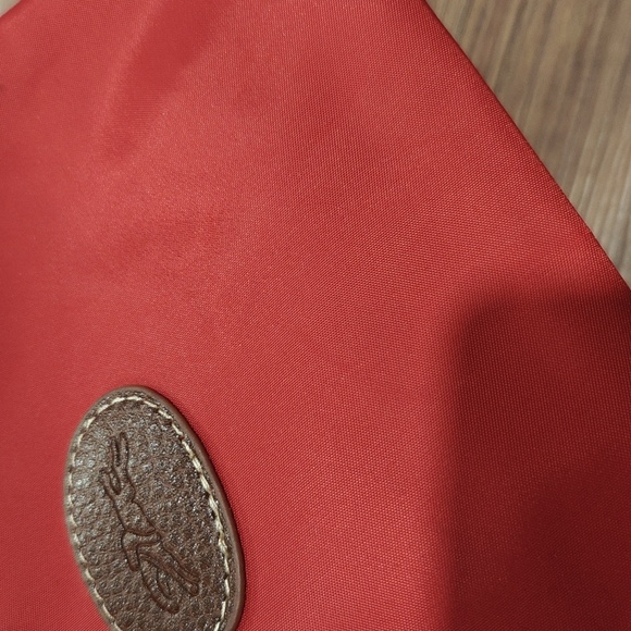 Longchamp Red Nylon Crossbody with Brown Strap - Picture 8 of 8